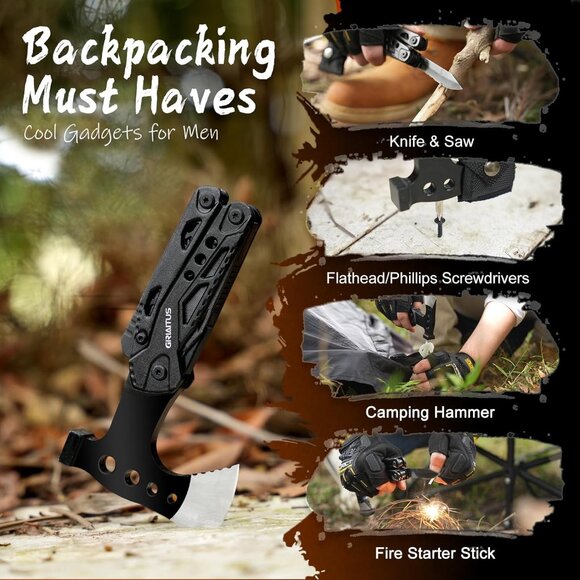 Compact 16-in-1 Survival Multitool with Axe, Knife & Screwdrivers - Perfect Gift - Picture 5 of 7